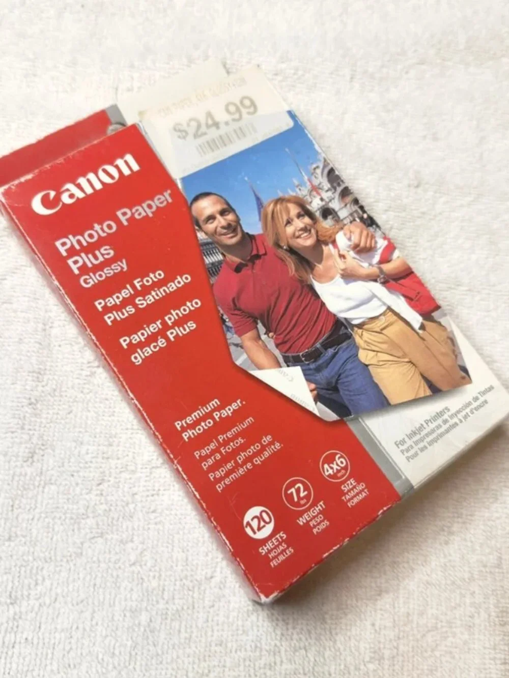 Cannon Photo Paper Plus Glossy 4x6 120 Sheets 72LB Weight for Inkjet Printer NEW
